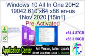Windows 10  (20H2) EN-US AIO (15in1) 19021.608 x64